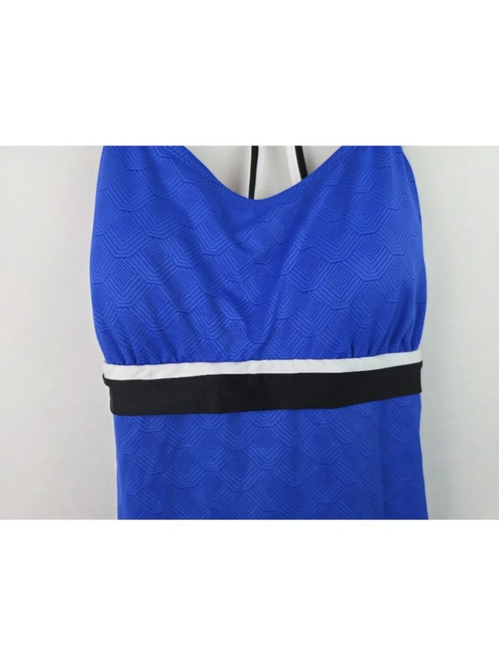 24th & Ocean Women's Tankini Top Size XXL Blue Swim Swimsuit Top A-D Cup